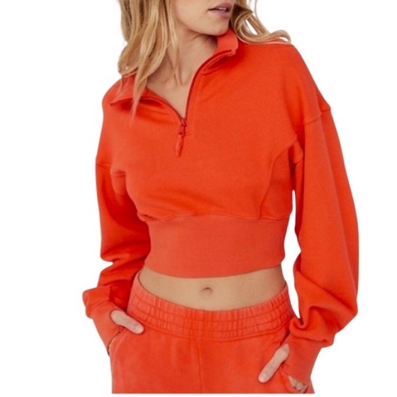 aerie Tops - AERIE  Throw-Back Corset Cropped Quarter Zip PULLOVER/SWEATSHIRT